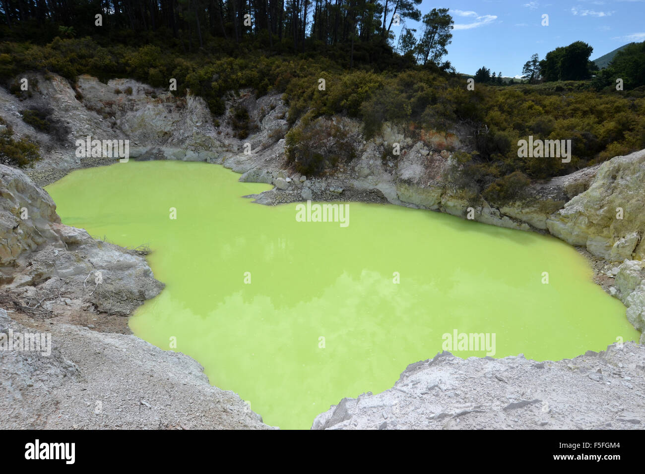 Devil's bath, Waiotapu Thermal Wonderland, Rotorua, North Island, New Zealand Stock Photo
