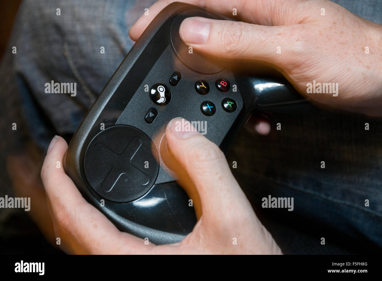 Valve Steam Controller in use Stock Photo Alamy