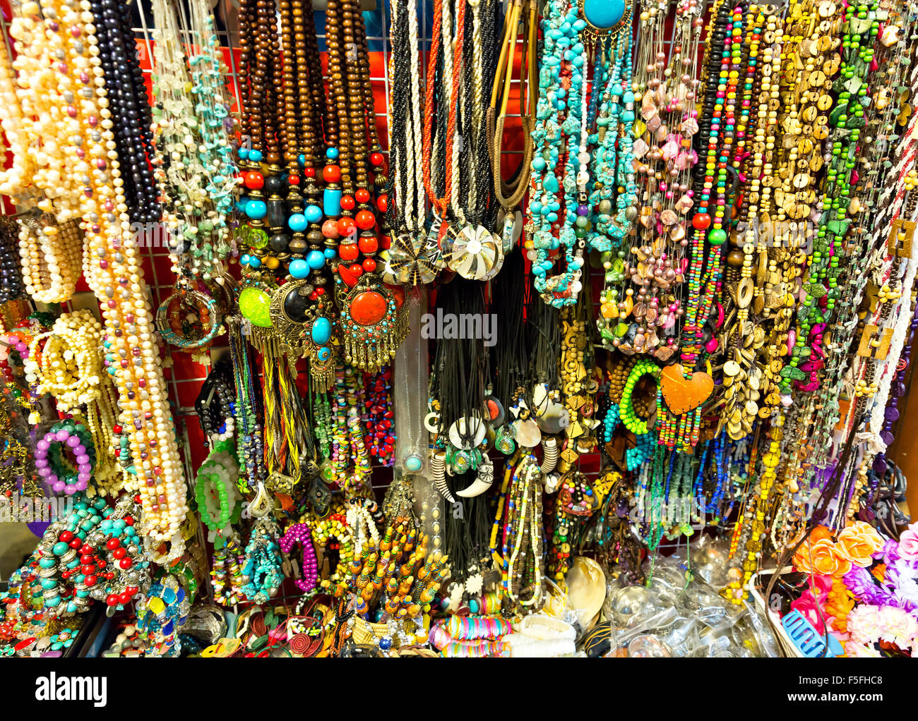 Natural stone jewelry counter Stock Photo - Alamy