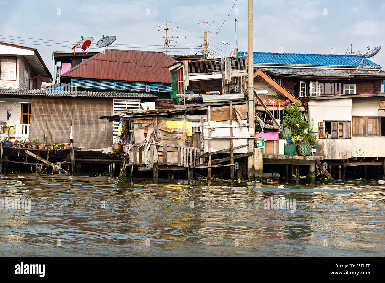 Shanty-town in Thailand Stock Photo