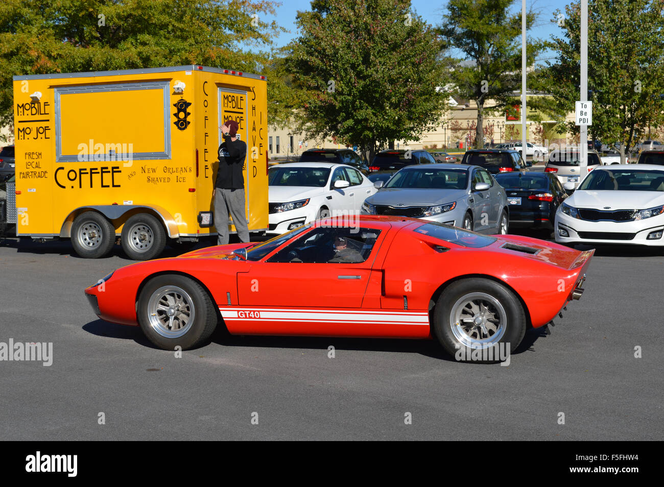 The Ford GT40 on display at a car show. Stock Photo