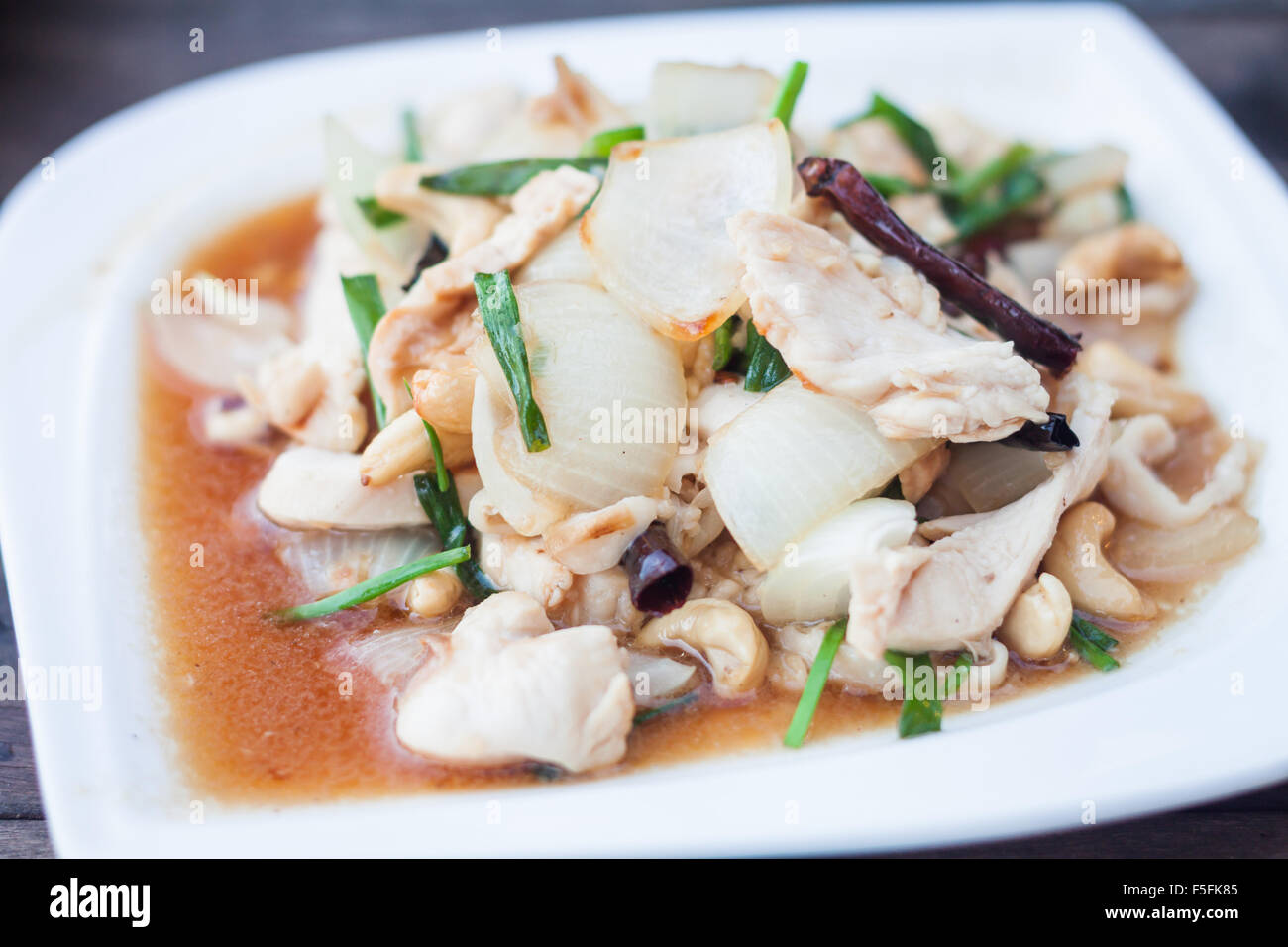 Spicy chicken with cashew nuts, stock photo Stock Photo