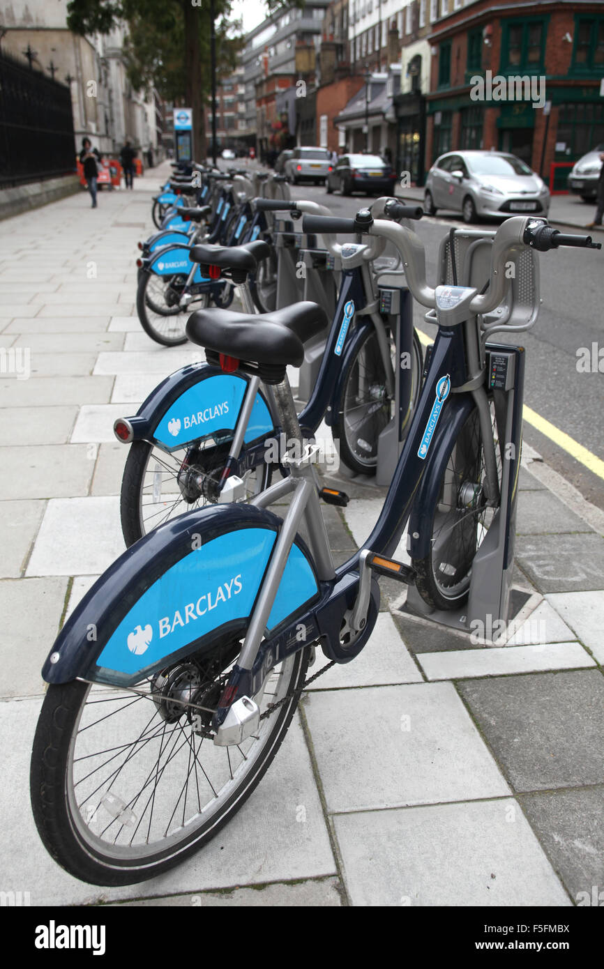 London, UK, UK. 12th Sep, 2011. Barclays Cycle Hire (BCH) is a public bicycle sharing scheme that was launched on 30 July 2010 in London, United Kingdom. The scheme's bicycles are informally referred to as Boris bikes, after Boris Johnson, who was the Mayor of London at the time of the official launch. © Ruaridh Stewart/ZUMAPRESS.com/Alamy Live News Stock Photo