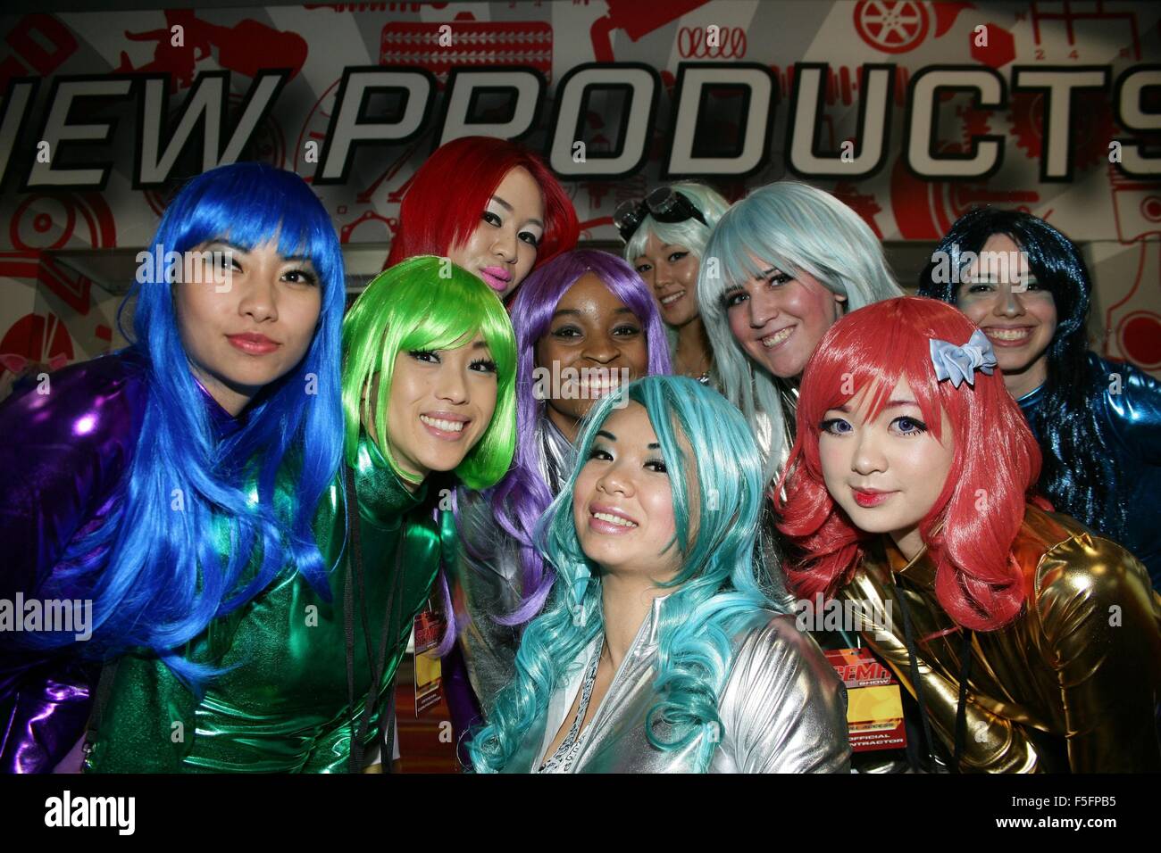 Las Vegas, NV, USA. 3rd Nov, 2015. Models wearing color wigs, Atmosphere in attendance for The