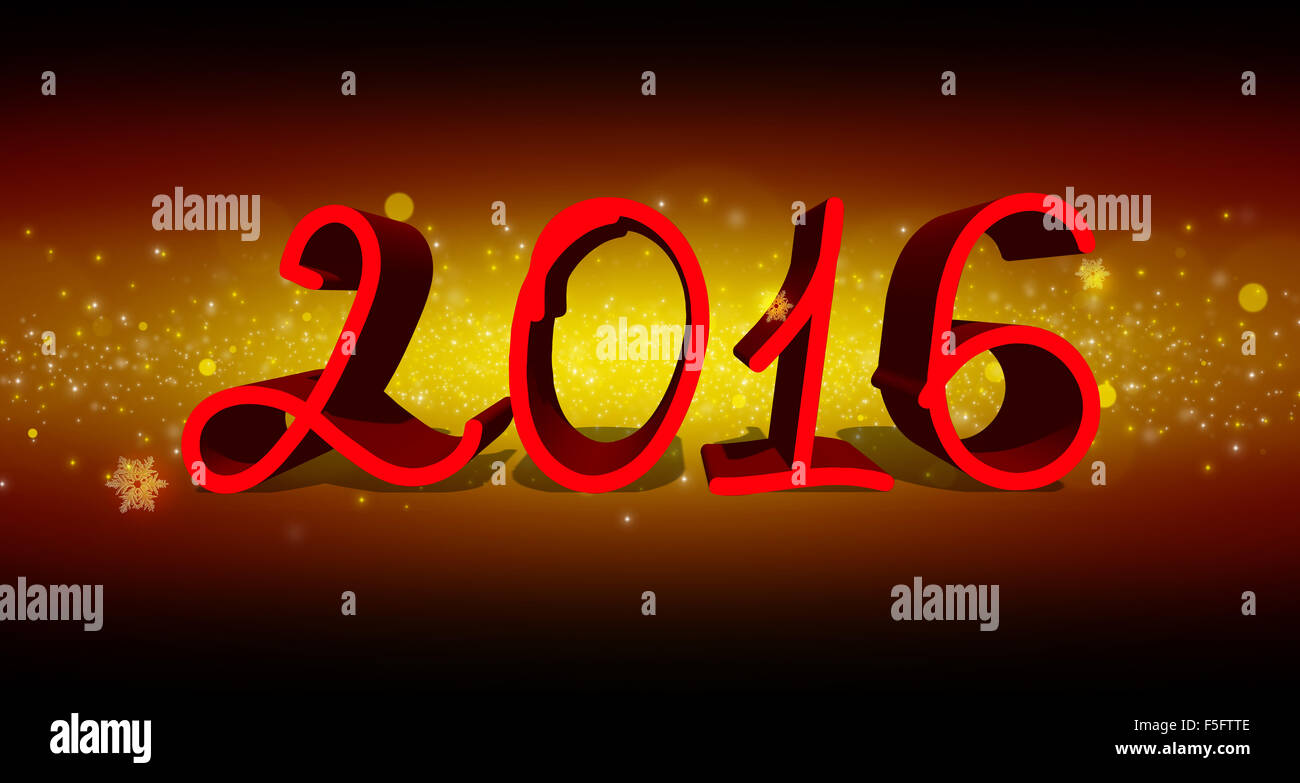 Abstract Christmas background. Big year date on yellow background Stock ...