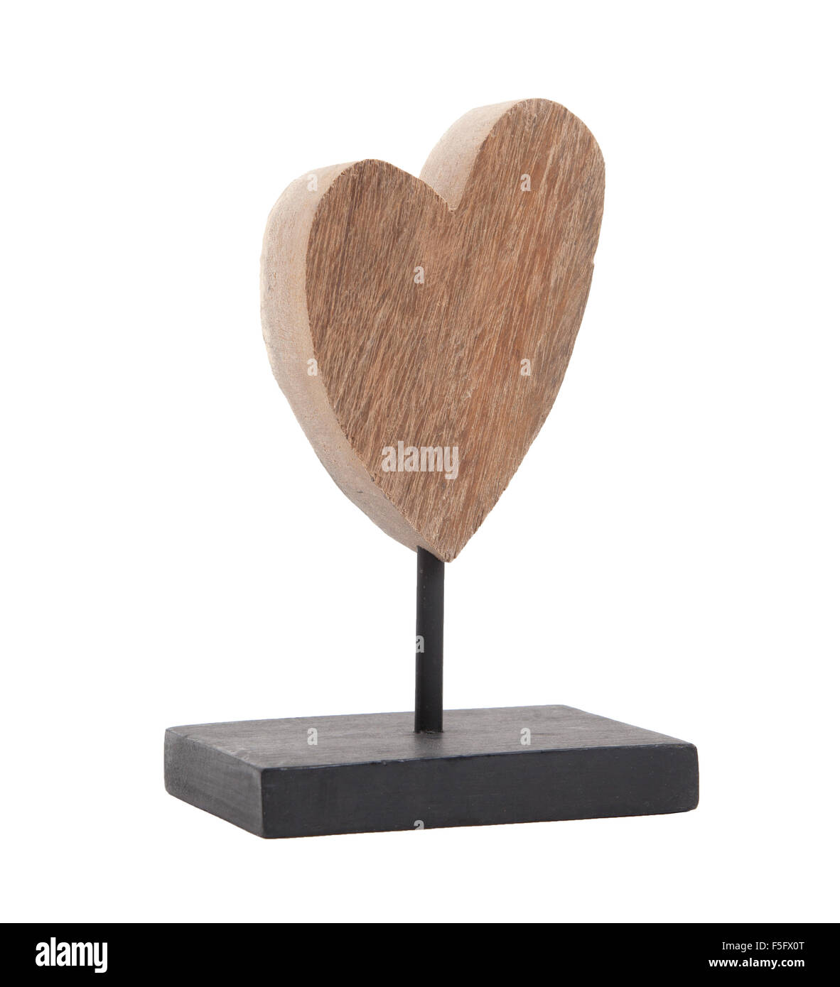 Wooden heart shape isolated on white background Stock Photo - Alamy
