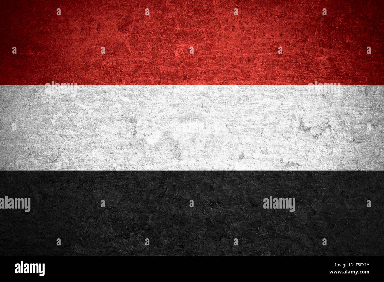 flag of Yemen or Yemeni banner on old metal texture background Stock ...