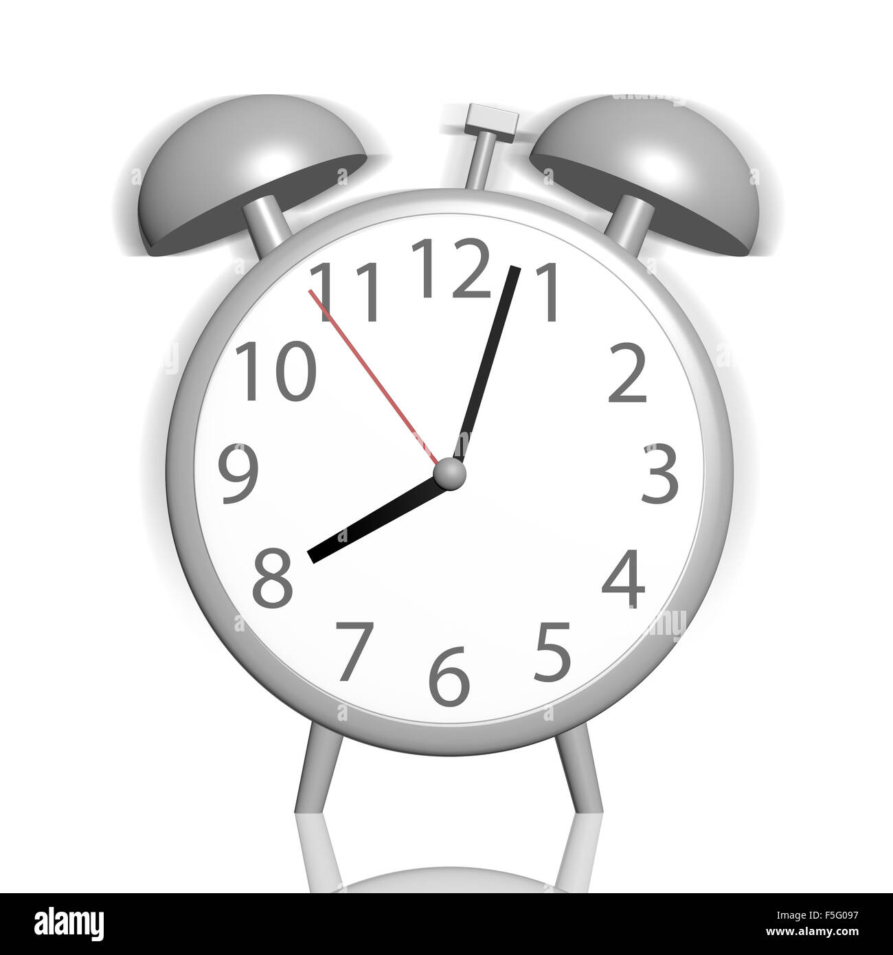 Classical alarm clock stands on the white background Stock Photo Alamy