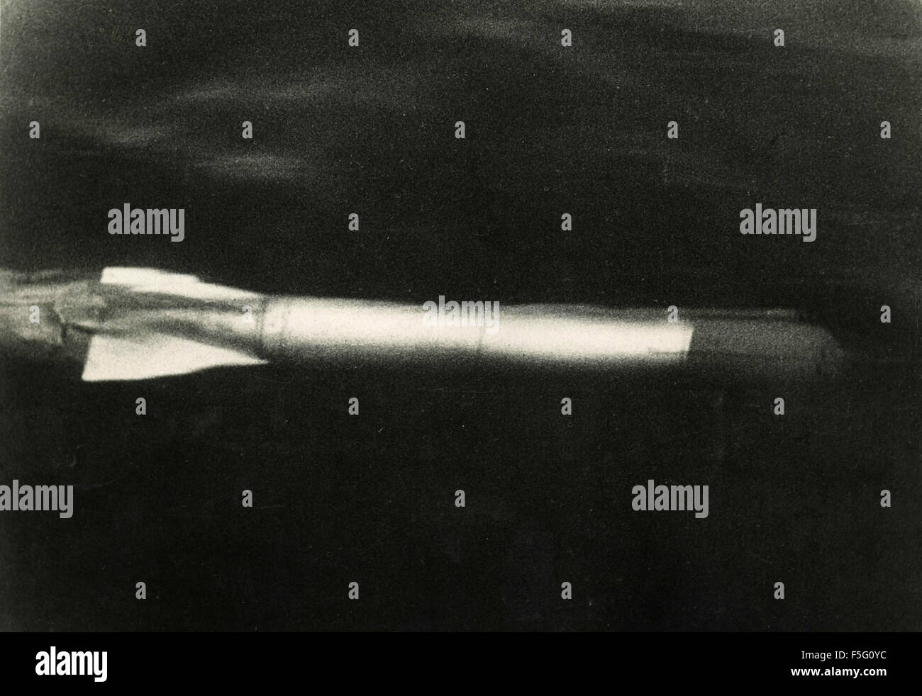 Water flows through a torpedo Stock Photo