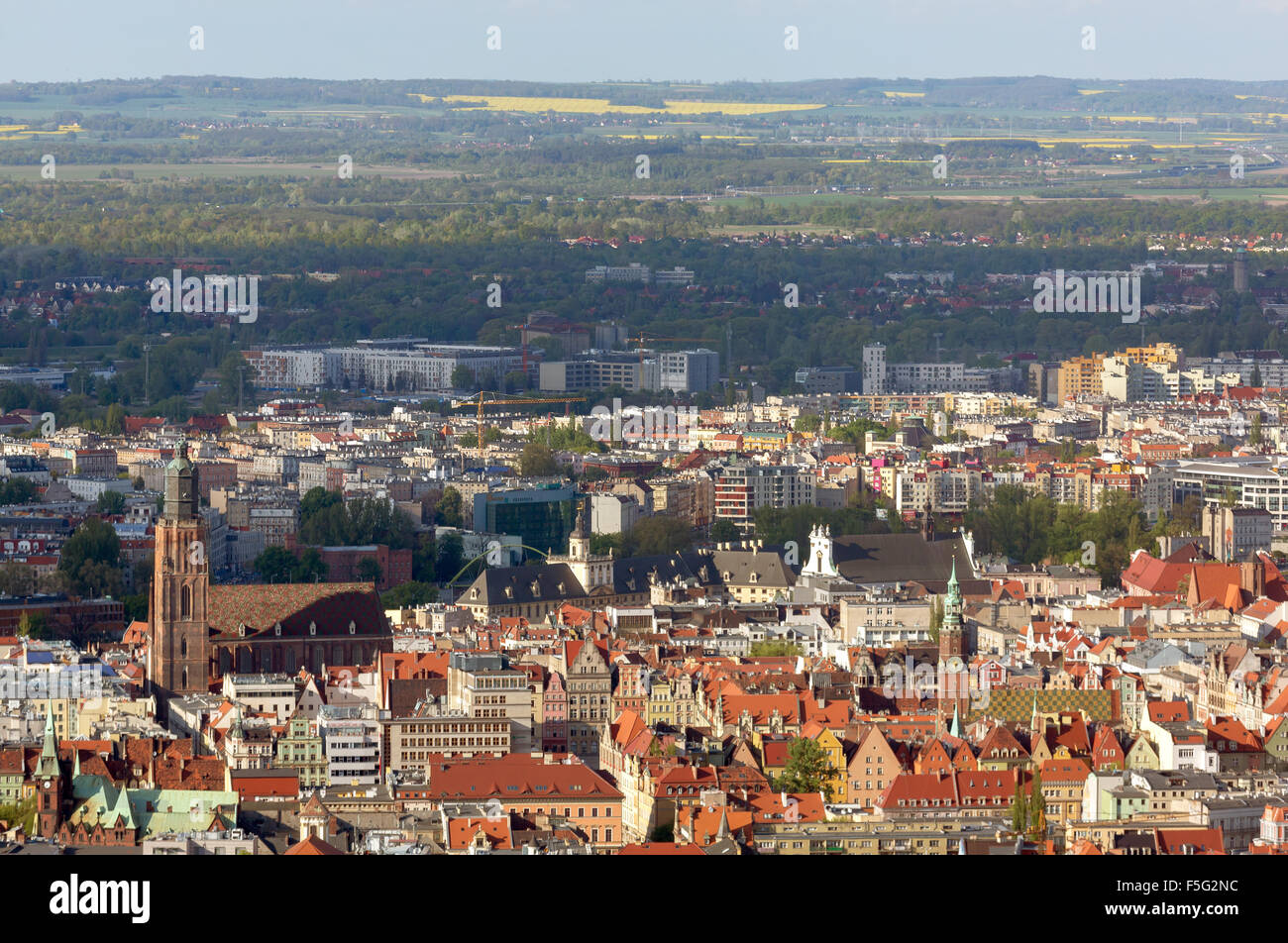 Wroclaw Poland View From The Sky Tower To The Old Town And Stock Photo Alamy