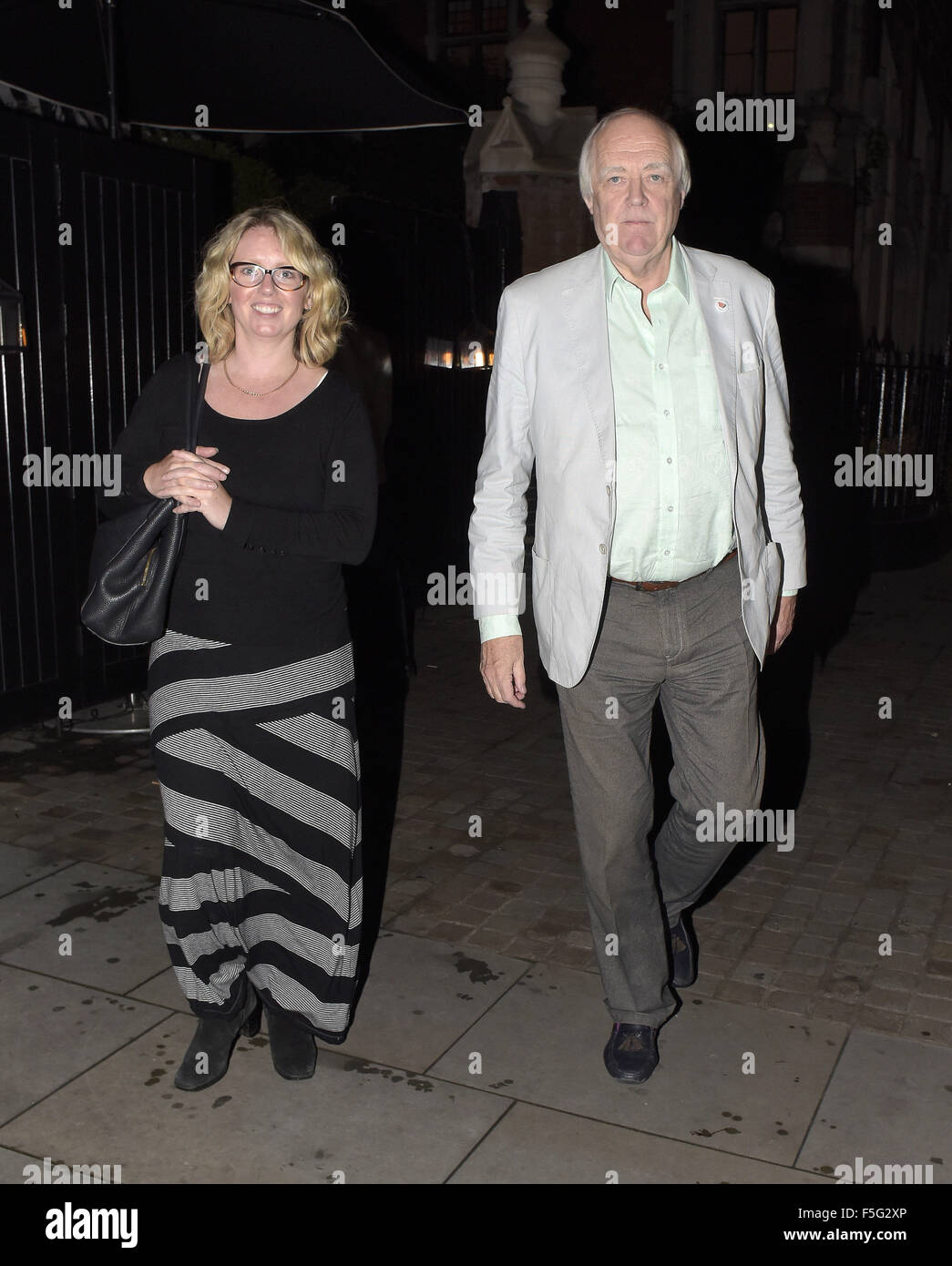 Vugge Minister Ed Sir Tim Rice and Jane McIntosh leave Chiltern Firehouse Featuring: Sir Tim  Rice, Jane McIntosh Where: London, United Kingdom When: 03 Sep 2015 Stock  Photo - Alamy