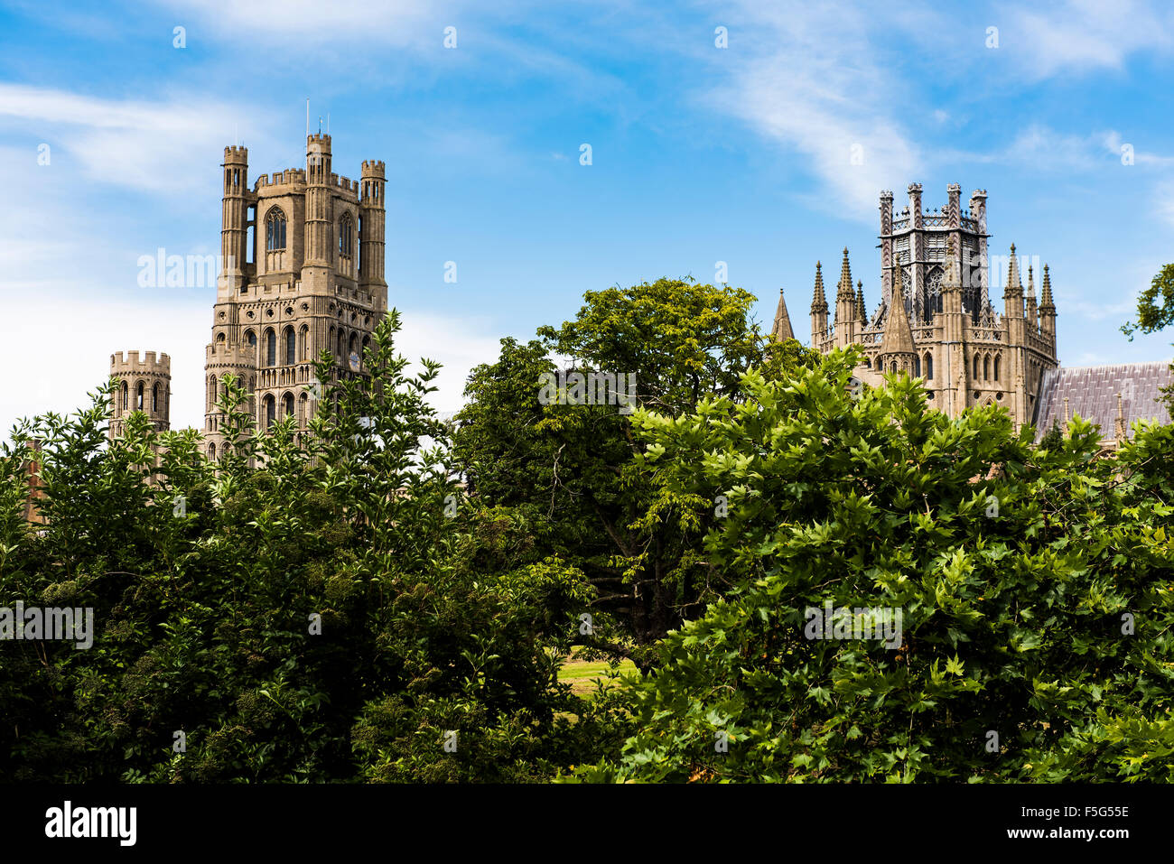 Beautiful Ely Cathedral which towers over the quaint city Stock Photo ...