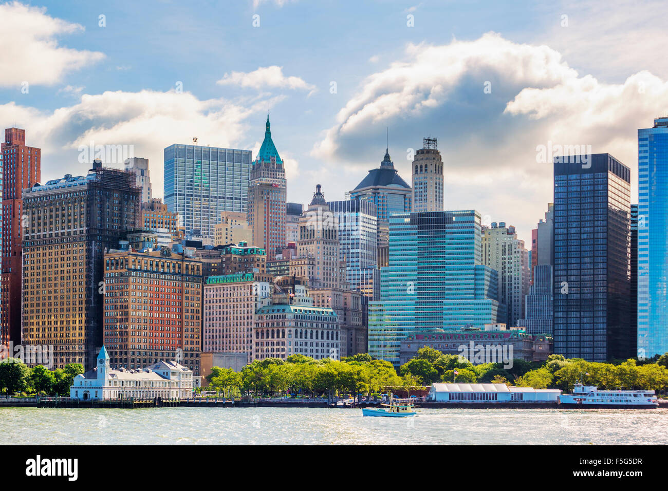 New York City with Manhattan Skyline over Hudson River Stock Photo - Alamy