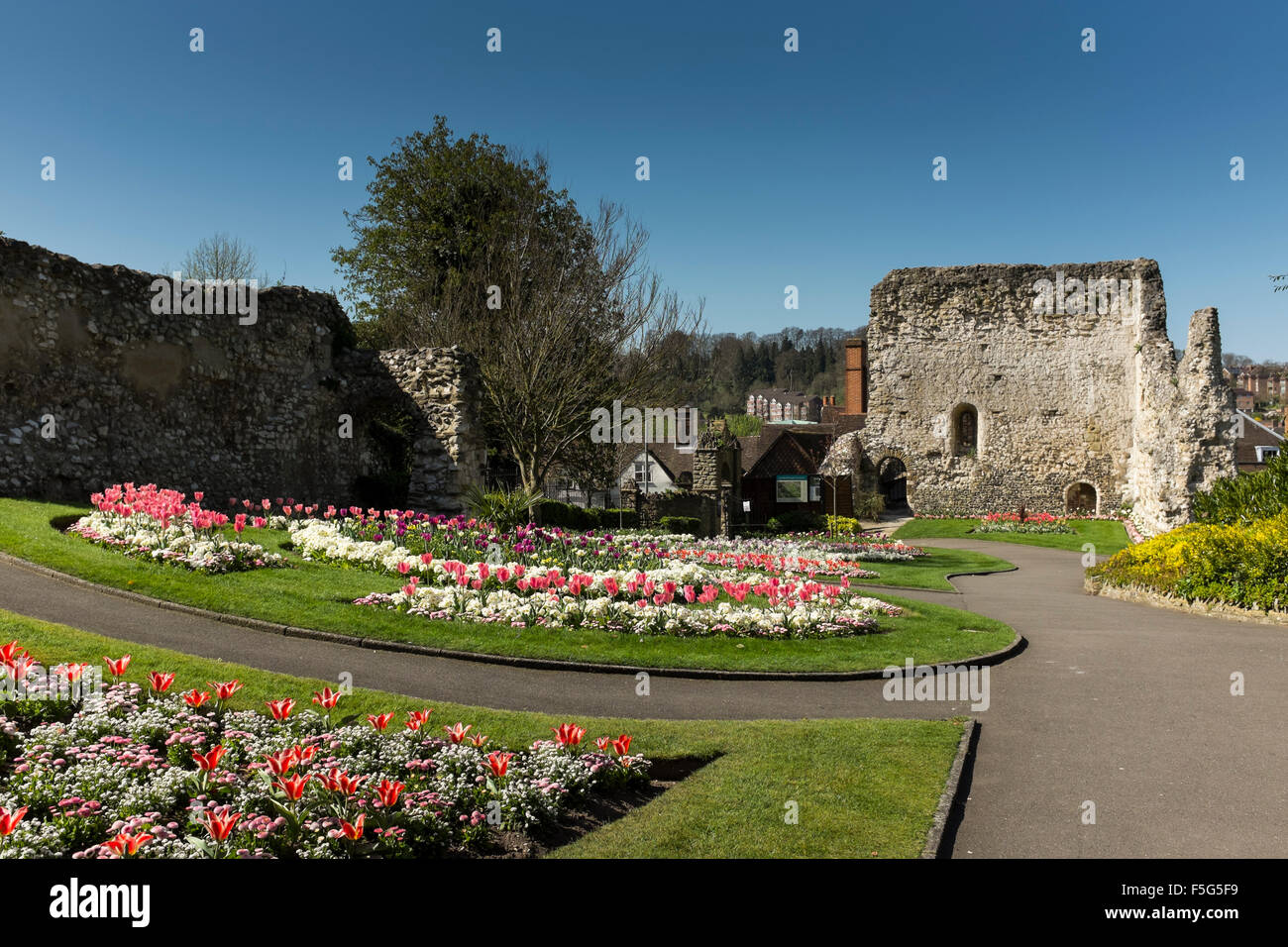 Guildford Castle gardens, Surrey, UK Stock Photo