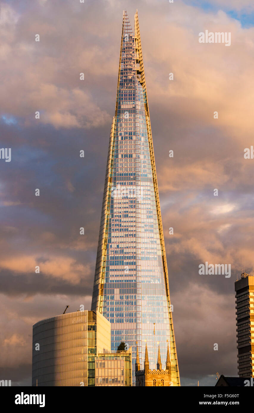 The Shard sunset City of London southwark England UK GB EU Europe Stock Photo