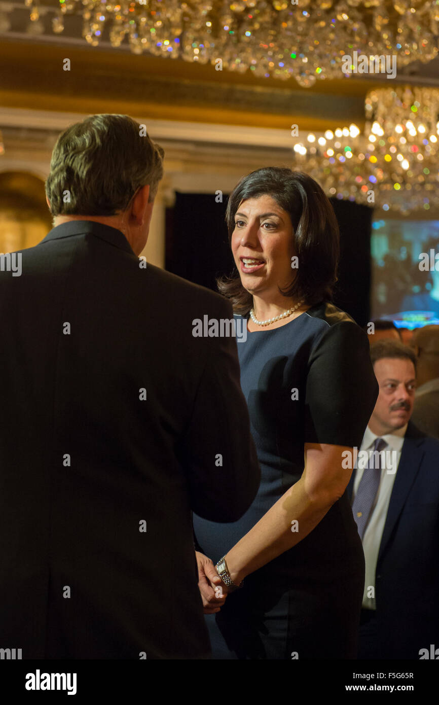 Garden City, New York, USA. 3rd November 2015. Democrat MADELINE SINGAS ...