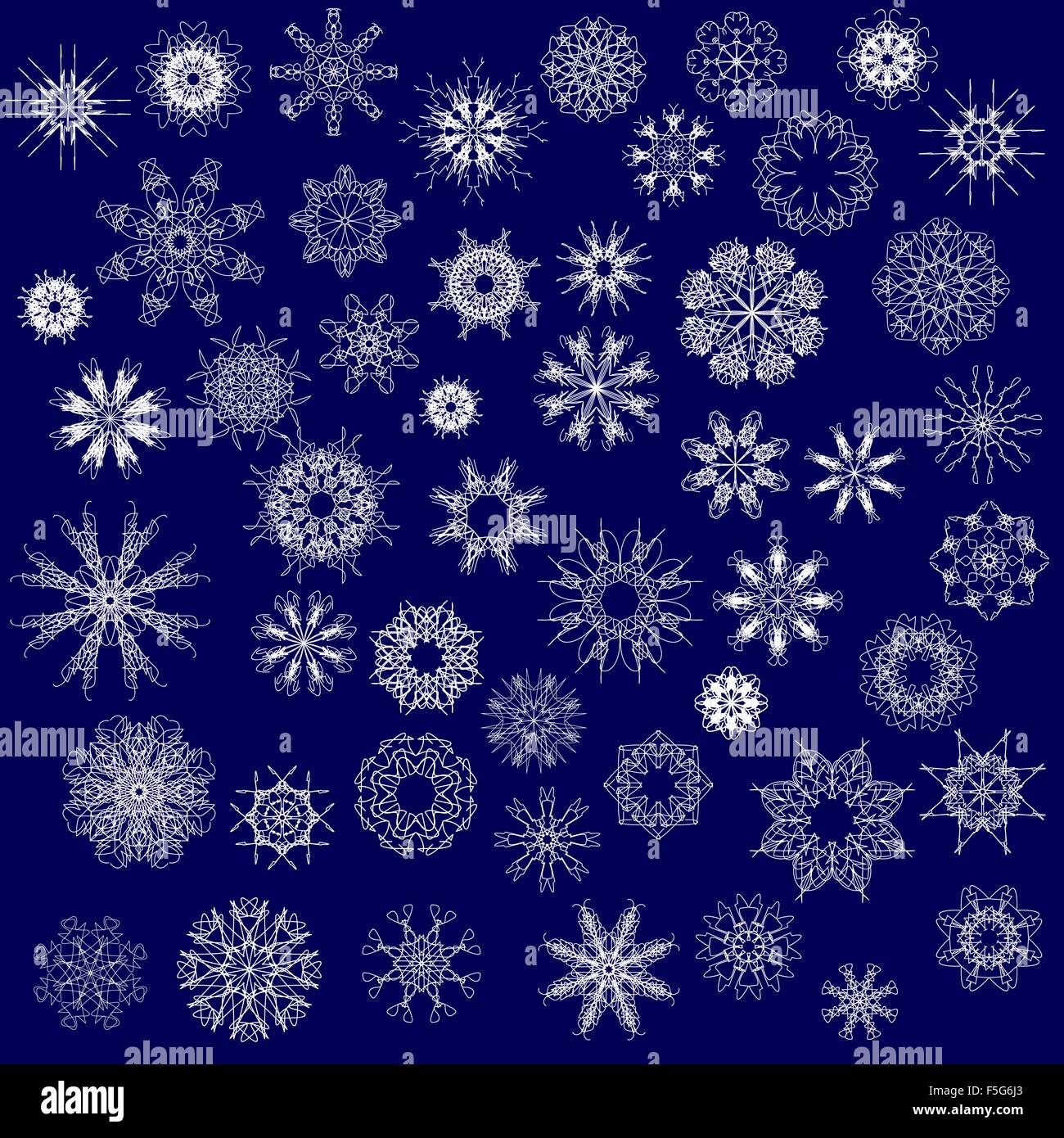 Different Winter Snowflakes Stock Vector Image & Art - Alamy