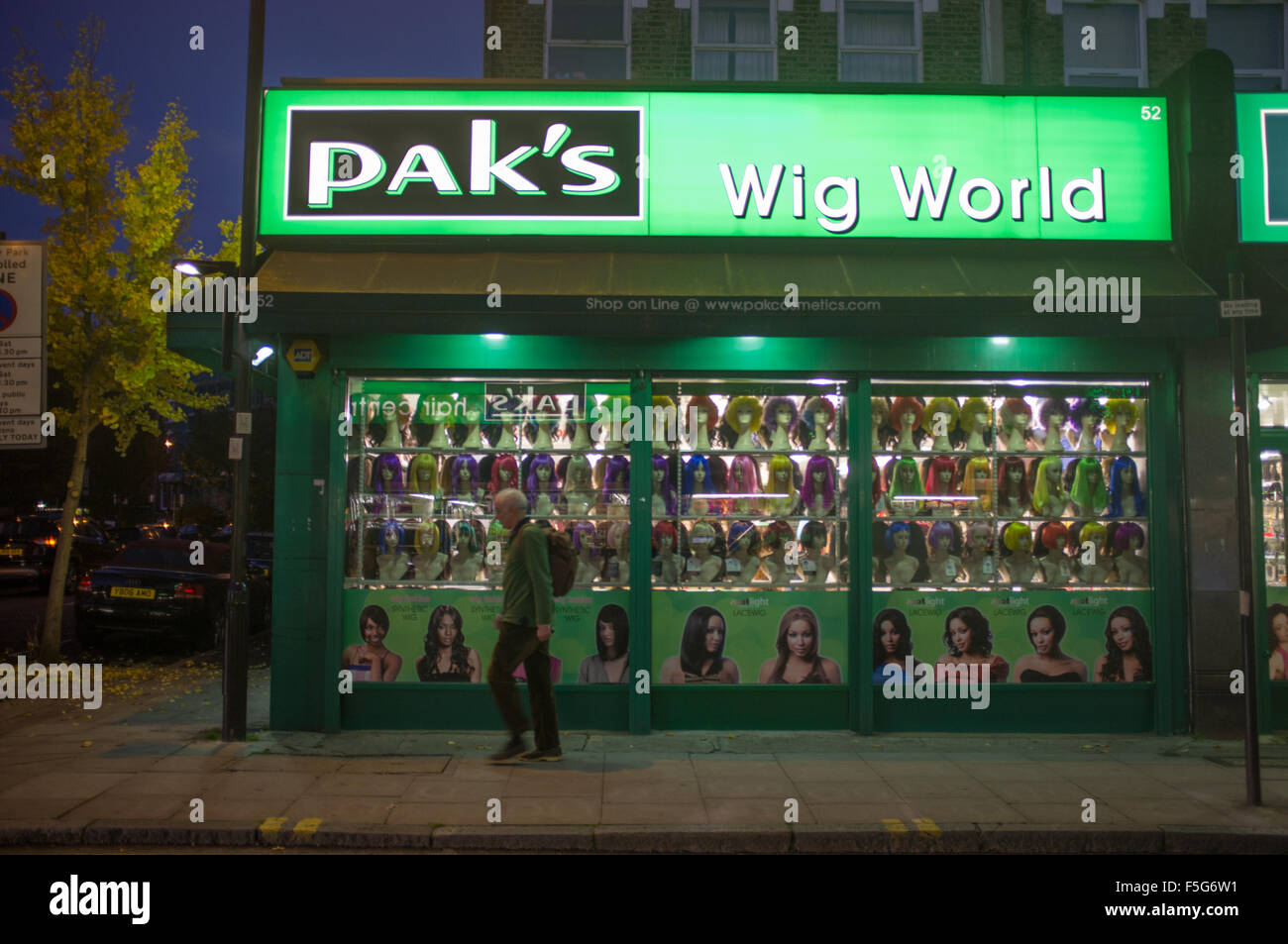 A wig shop in Stroud Green Road, London Stock Photo