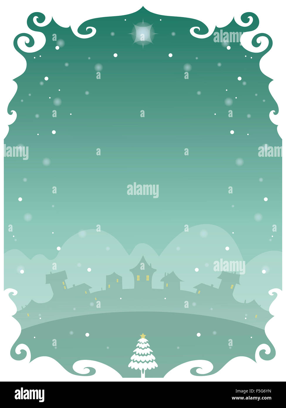 Christmas poster with space to include text in editable vector file Stock Photo