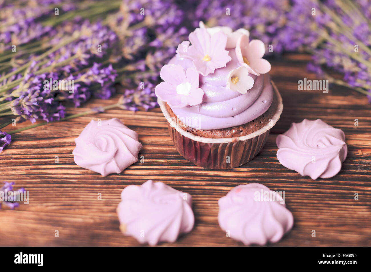 The Lavender cakes Stock Photo