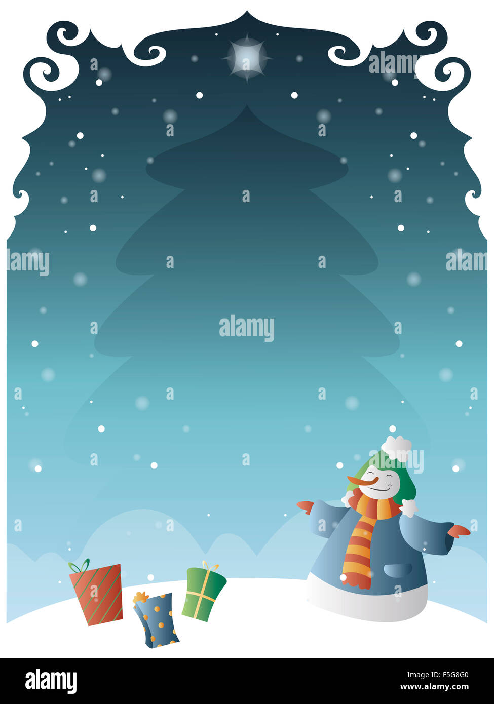 Christmas poster with space to include text in editable vector file Stock Photo