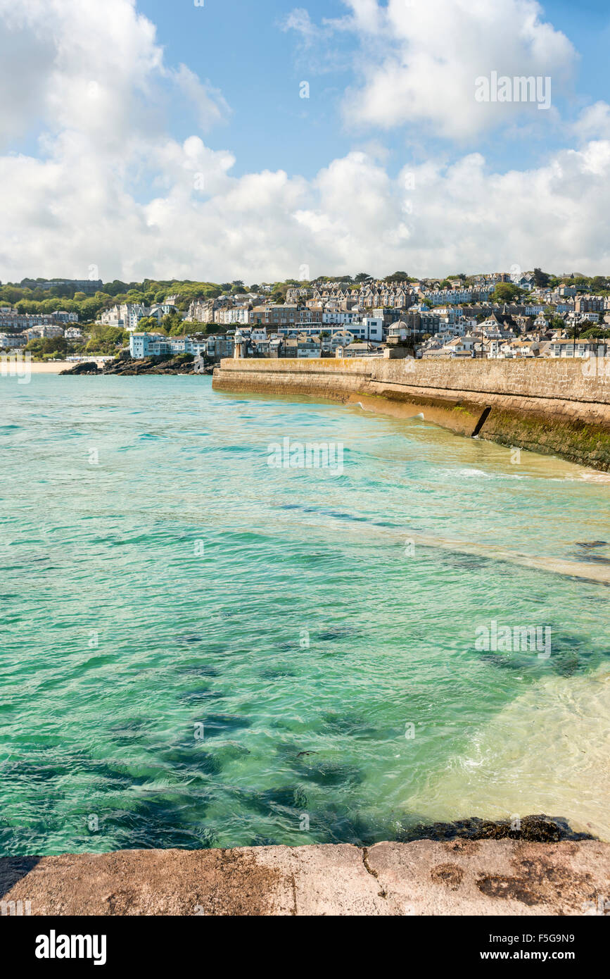 Smeatons Pier at the fishing harbour of St Ives, Cornwall, England, United Kingdom, UK Stock Photo