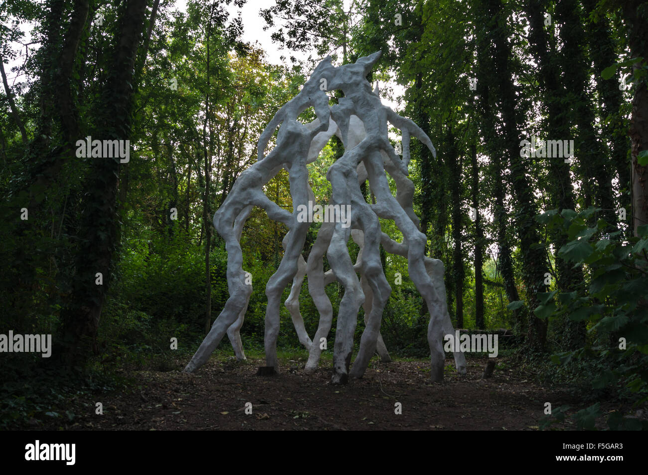 Souche art installation by Yuhsin U Chang, Hortillonnages, Amiens, Somme, Picardie, France Stock Photo