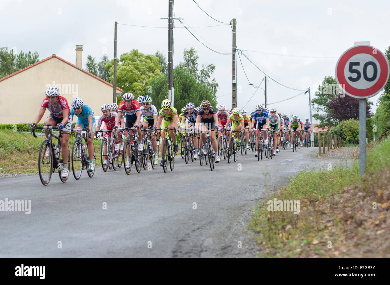 Route de France Feminine, Cycling Race, Mouilleron-en-Pareds Stock Photo