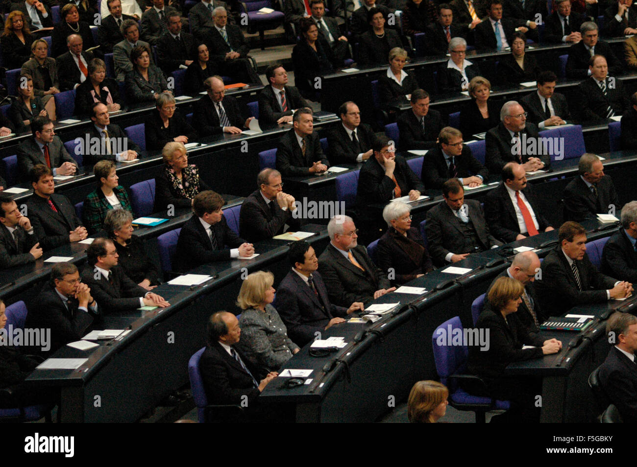 Staatsakt im Deutschen Bundestag fuer die Flutopfer in Suedostasien am 20. Januar 2005 im Reichstag / Reichstagsgebaeude, Berlin Stock Photo