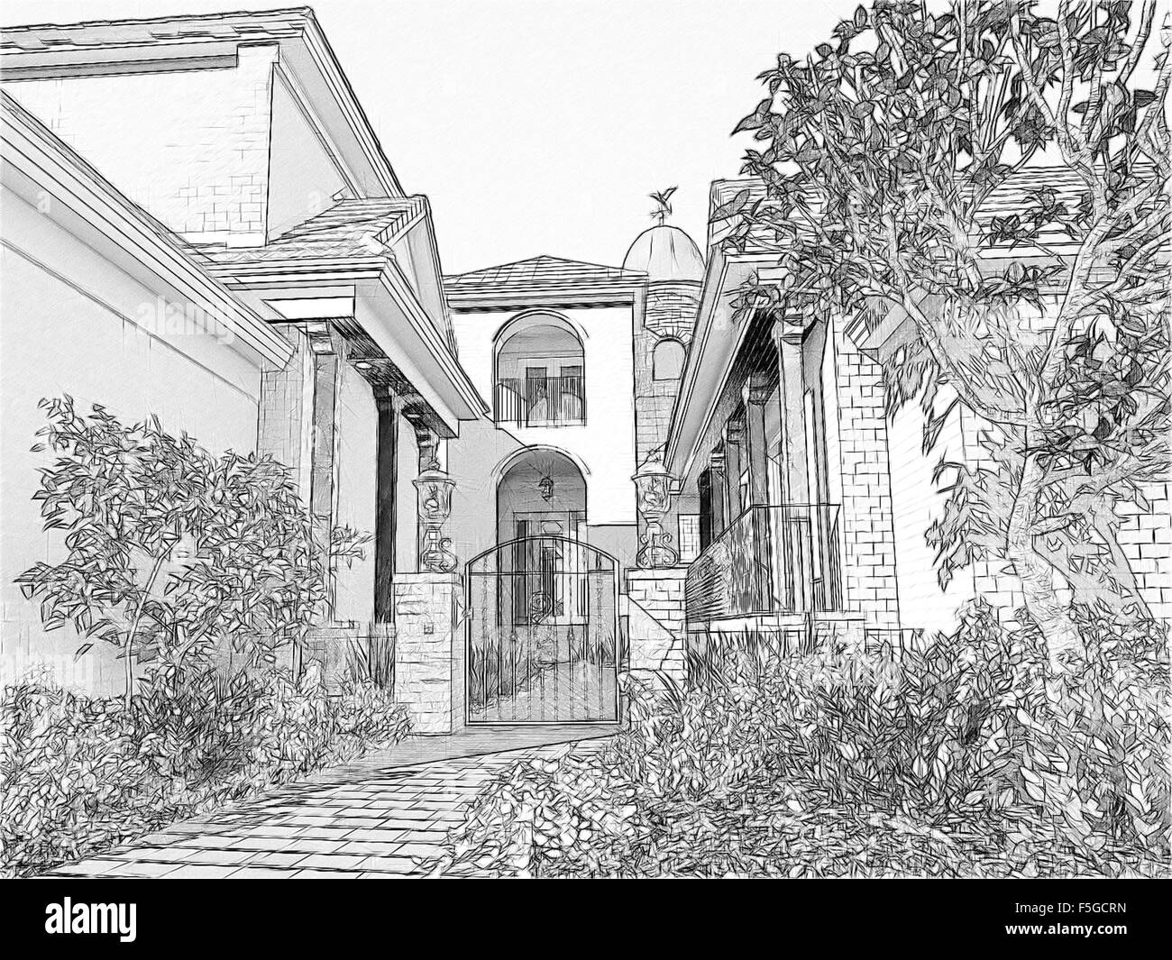 House Layout And Architectural Drawings Stock Photo