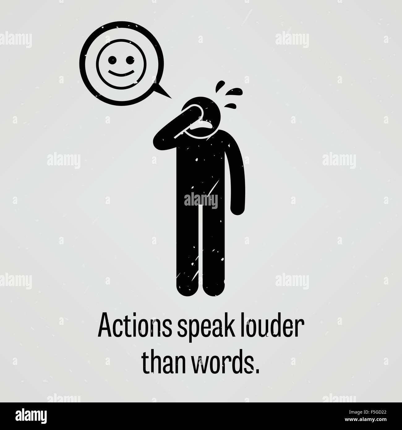 Actions Speak Louder than Words Stock Vector