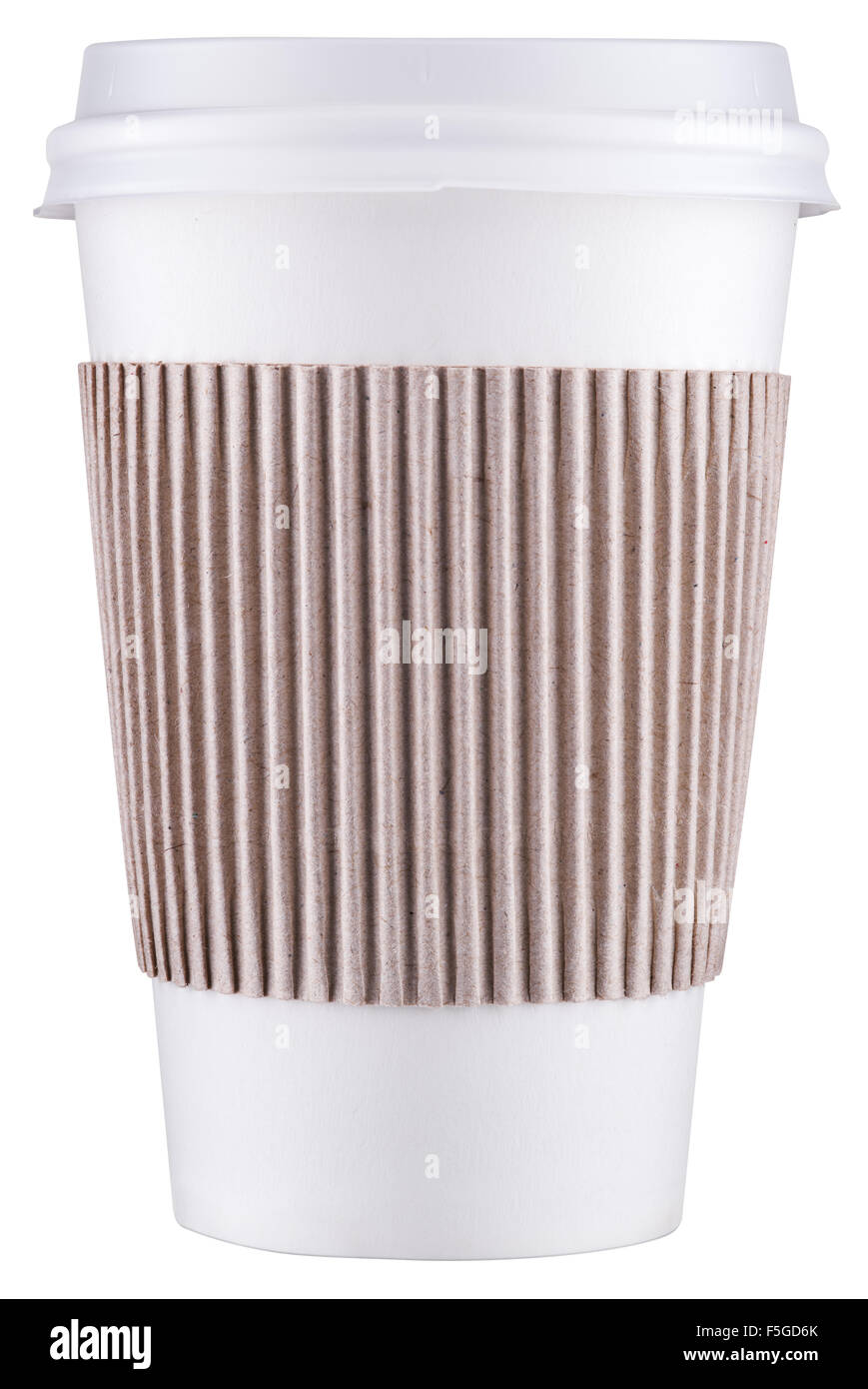 White plastic cup with cap. File contains clipping paths. Stock Photo