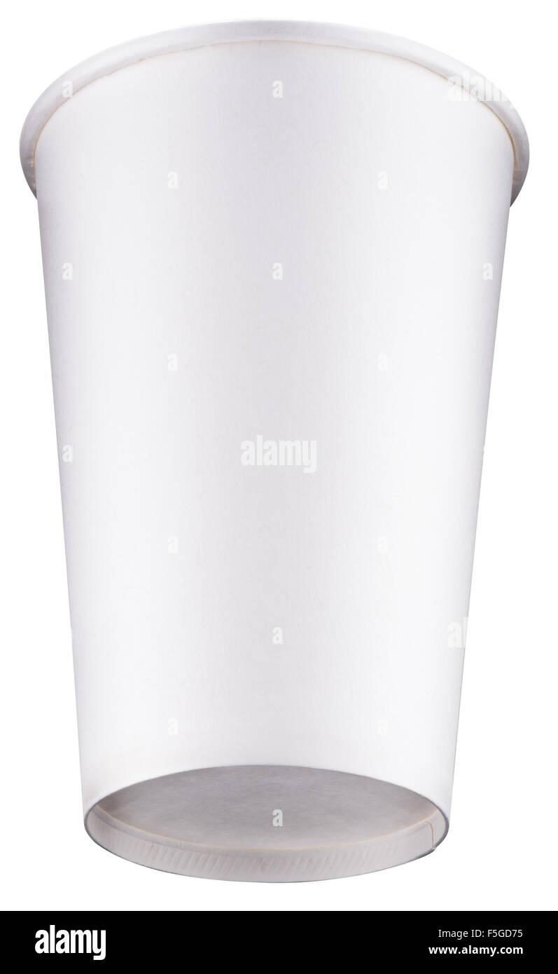 White plastic cup. File contains clipping paths. Stock Photo