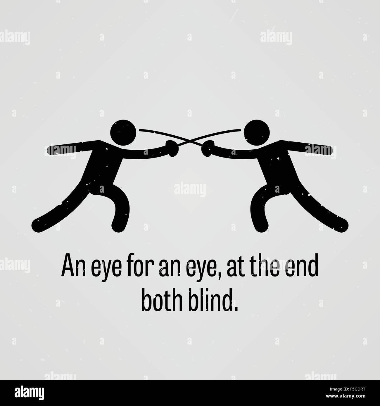 An eye for an eye, at the end both blind Stock Vector