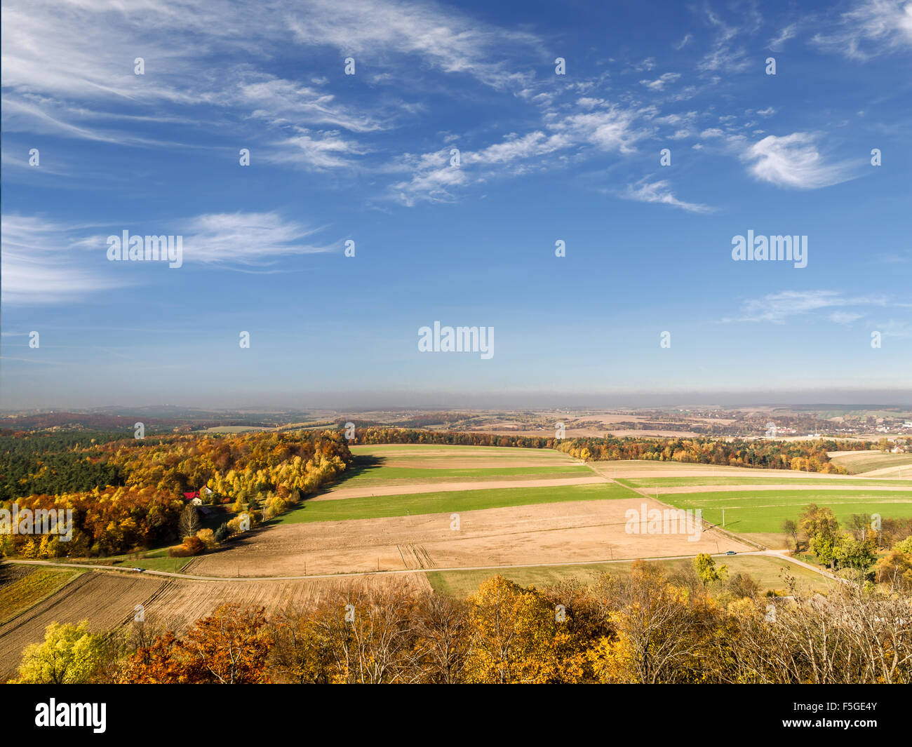 Panoramic view of Krakow-Czestochowa Upland, Poland Stock Photo