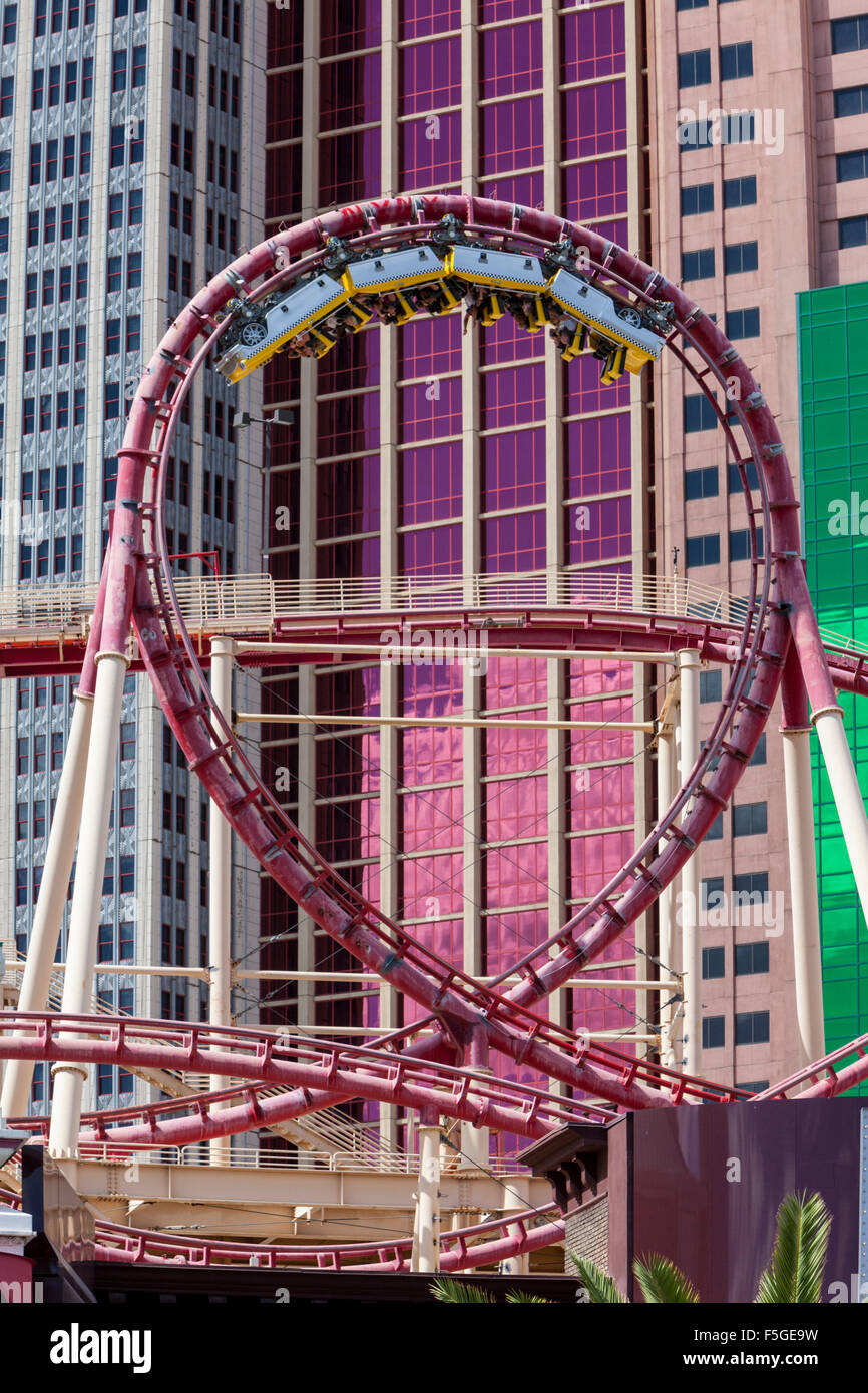 Las Vegas, Nevada. Roller Coaster at the New York New York Hotel and Casino  Stock Photo - Alamy