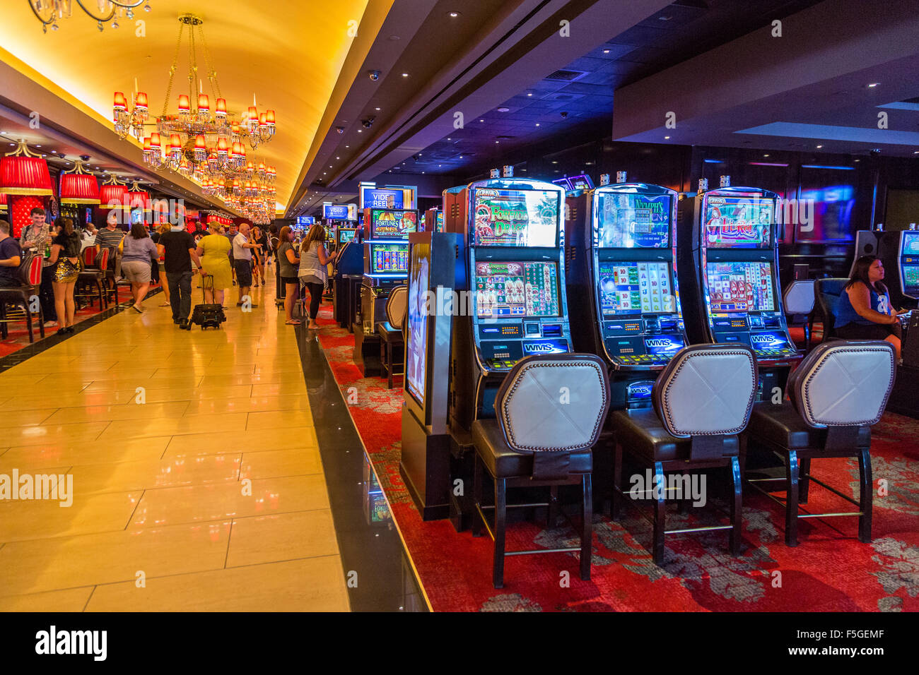 Las Vegas, Nevada.  The Linq Casino Slot Machines. Stock Photo