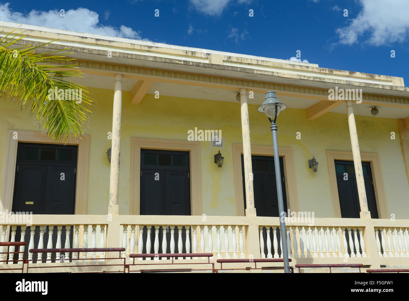 House in the center of town in Coamo, Puerto Rico. Caribbean Island