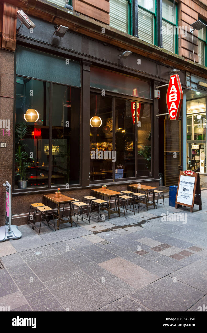 Tabac Bar on Mitchell Lane in Glasgow city centre, Scotland, UK Stock Photo Alamy