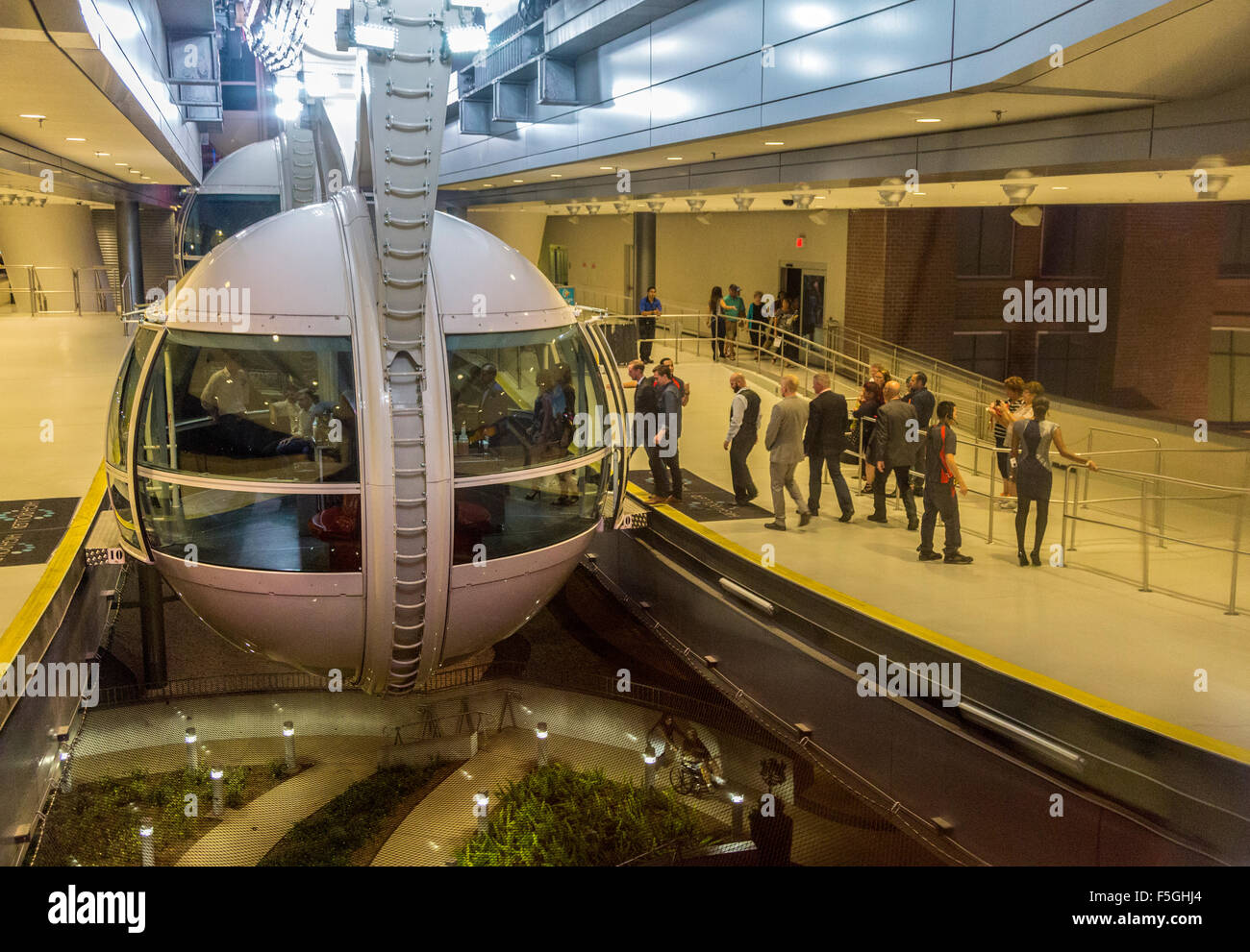 Las Vegas, Nevada.  Passengers Boarding High Roller Gondola for the 30-minute Ride. Stock Photo