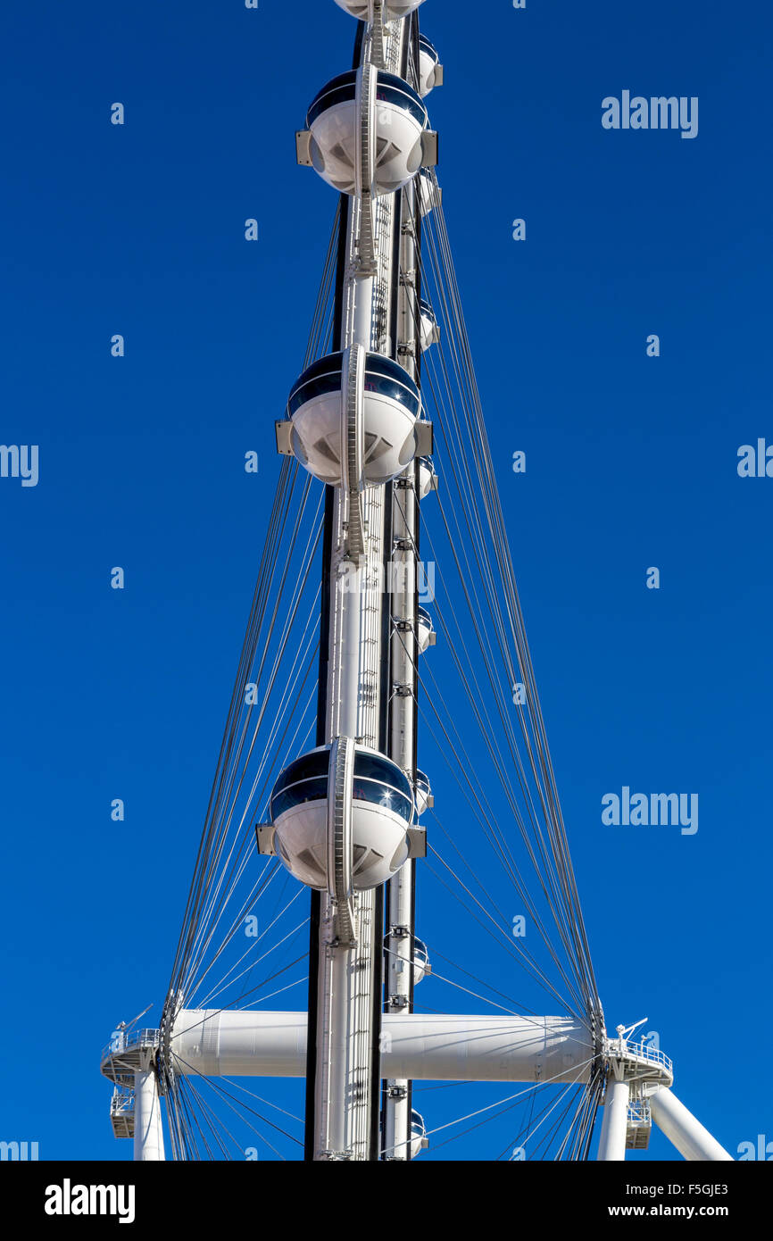 Las Vegas, Nevada.  Gondolas on the High Roller, the World's Tallest Observation Wheel, as of 2015. Stock Photo