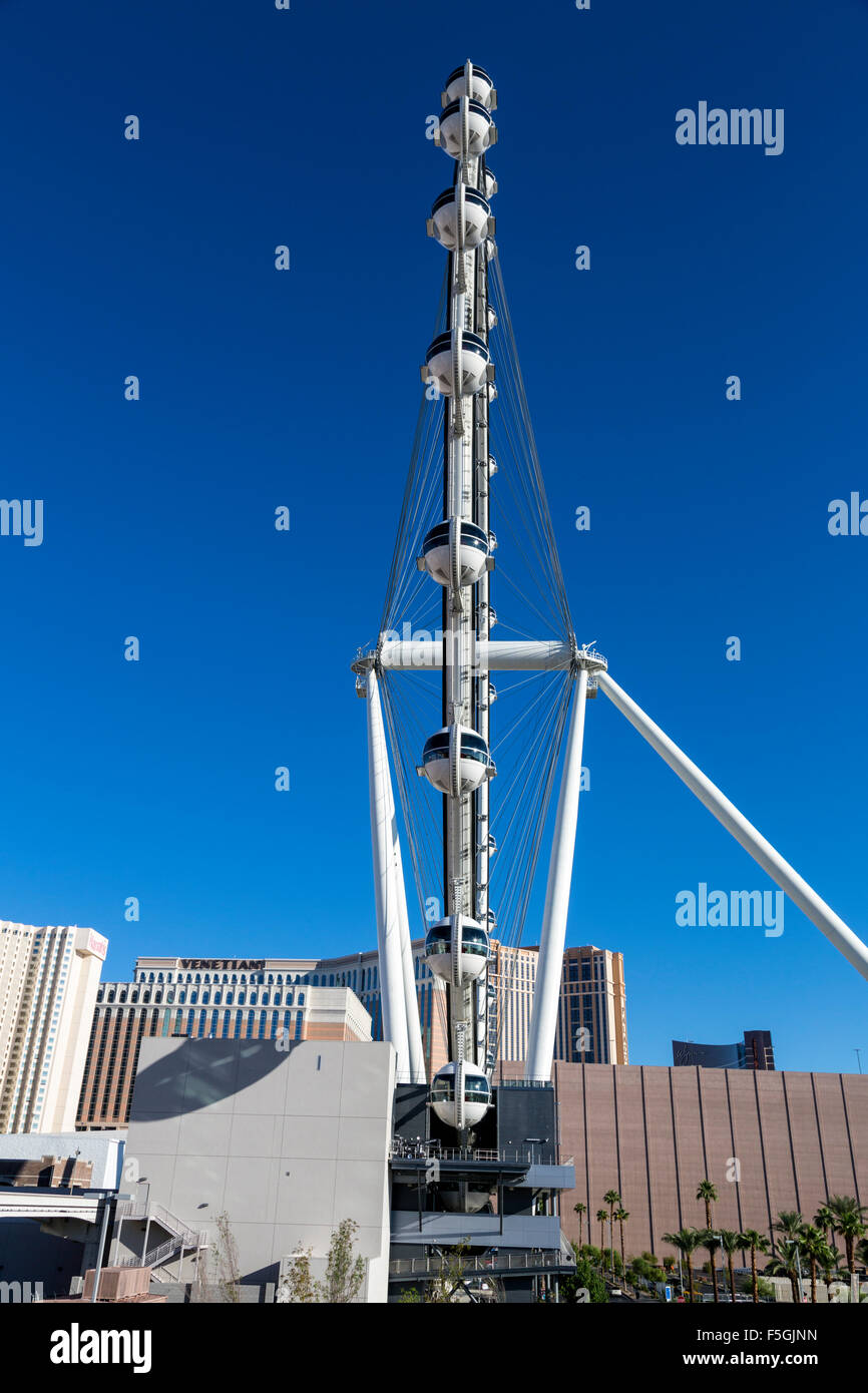 Las Vegas, Nevada.  Gondolas on the High Roller, the World's Tallest Observation Wheel, as of 2015. Stock Photo