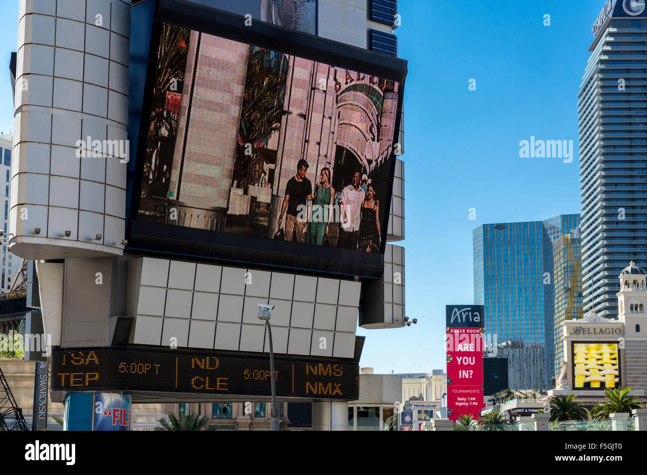 Las Vegas, Nevada. Advertising Video Screen on The Strip, Las Vegas Boulevard Stock Photo Alamy