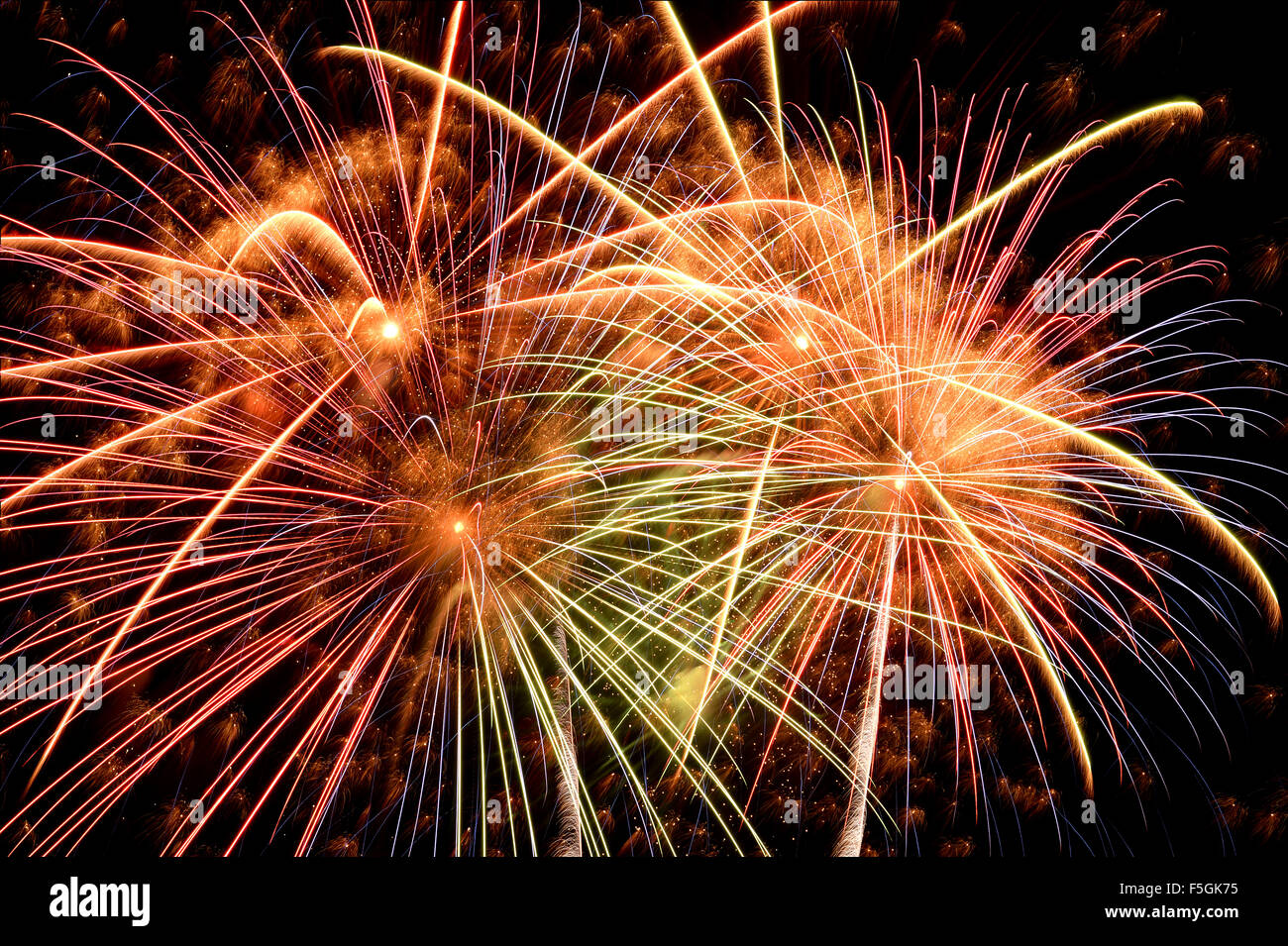 Fireworks at night Stock Photo