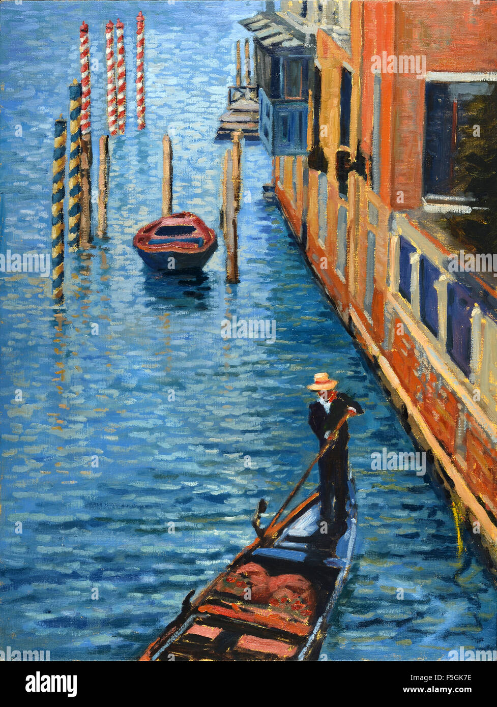 View of Venice Oil on Canvas Stock Photo