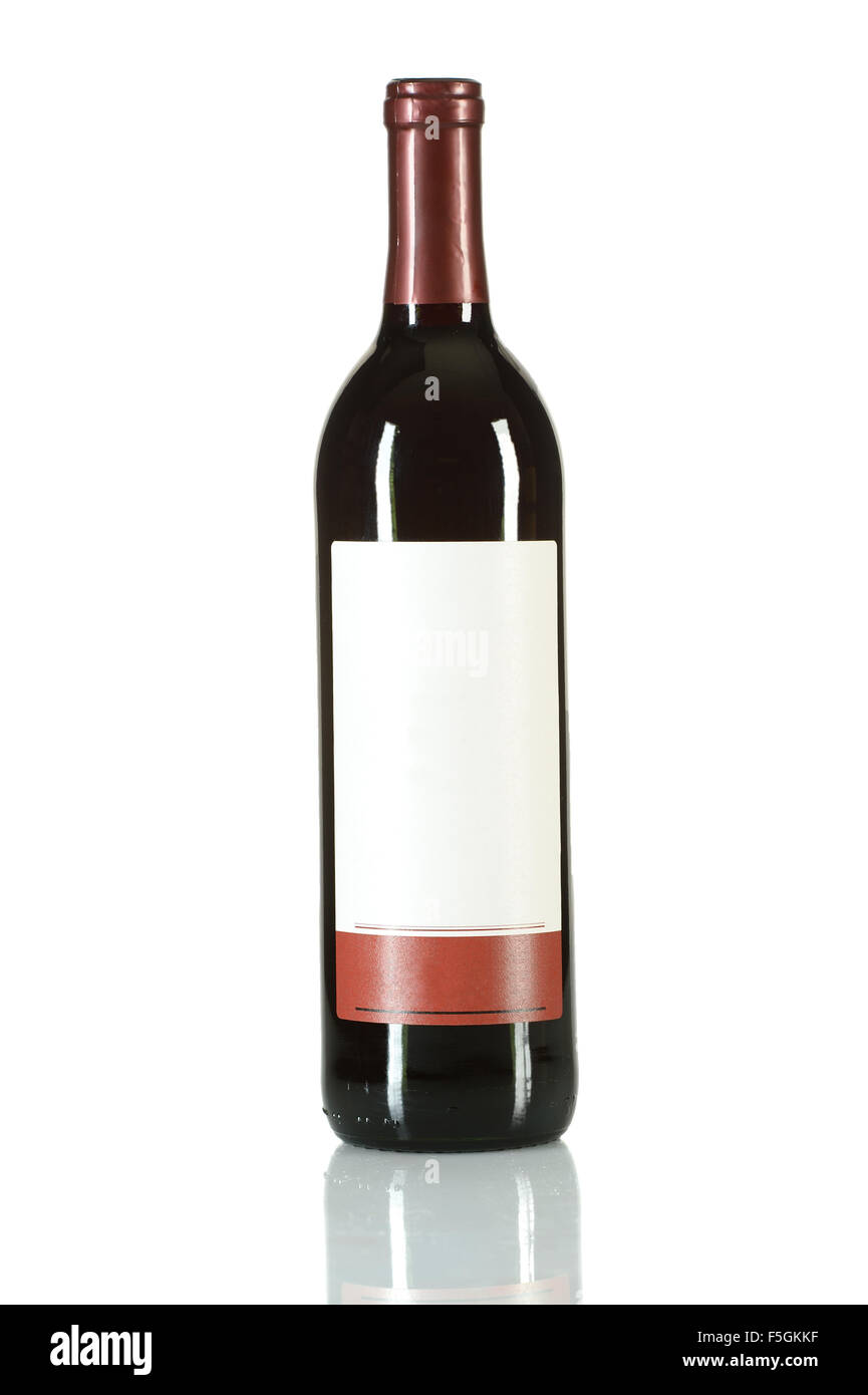 Bottle of red wine isolated over white background Stock Photo Alamy