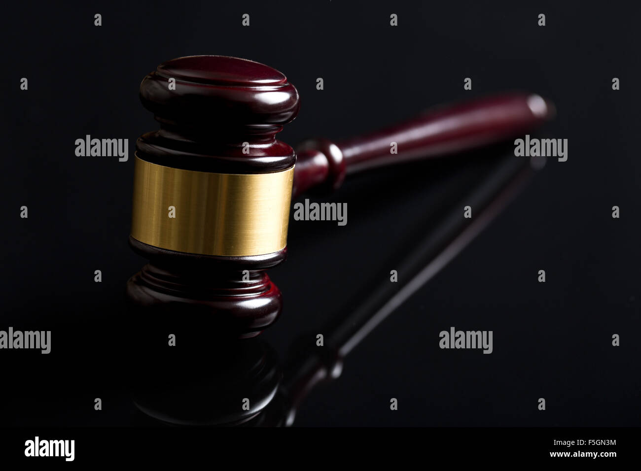 the judge gavel on black background Stock Photo