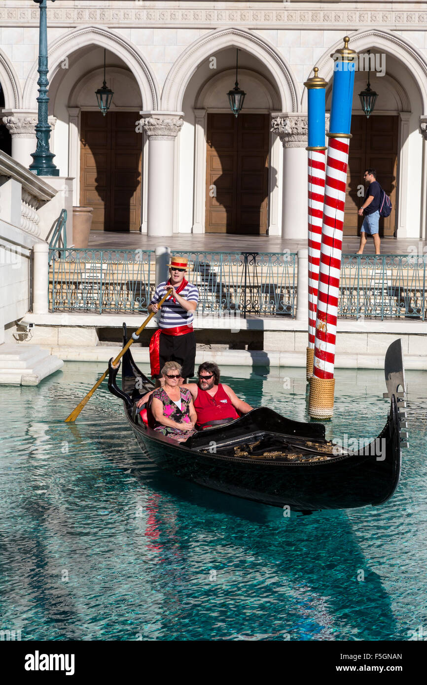 Las Vegas, Nevada.  Gondolas at the Venetian Hotel and Casino. Stock Photo