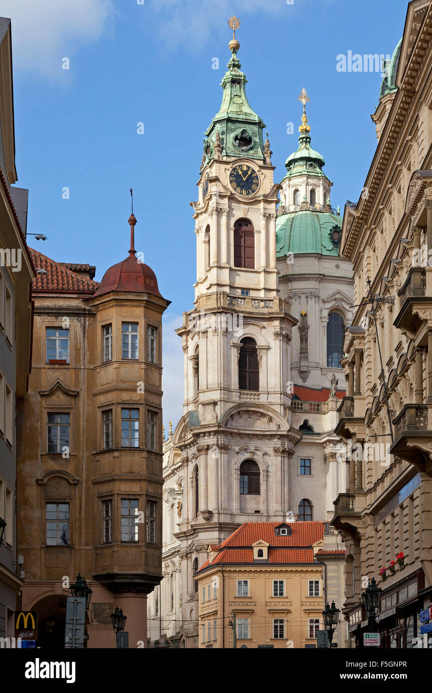 St. Nicolas, Lesser Town (Malá Strana), Prague, Czech Republic Stock Photo