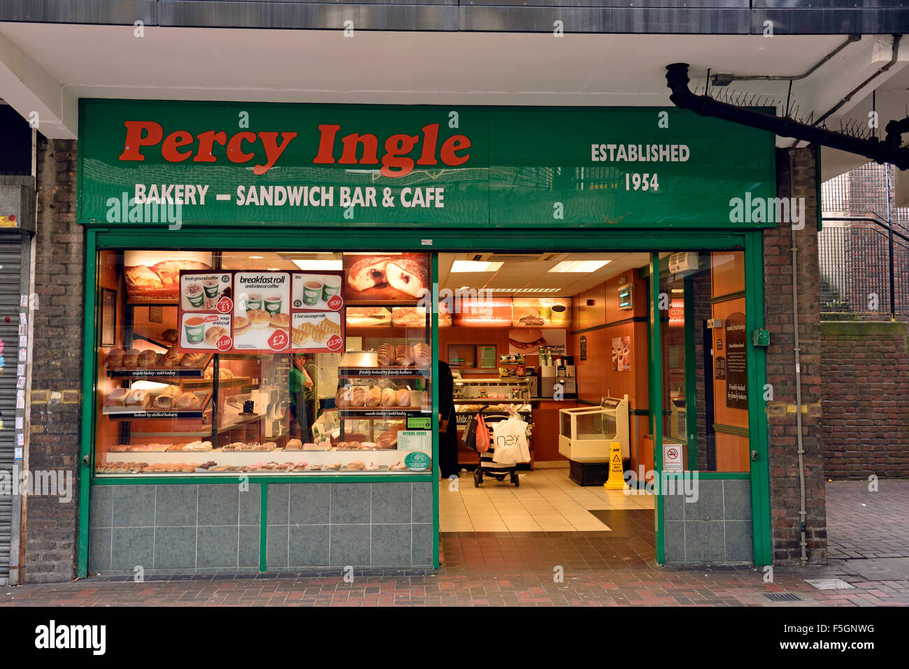 Percy Ingle bakery, Chrisp Street Market, Poplar London Borough of Tower Hamlets, England Britain UK Stock Photo